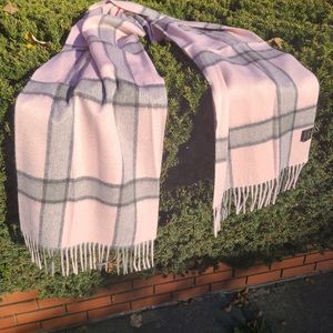 Pink and Gray 100% Cashmere Scarf